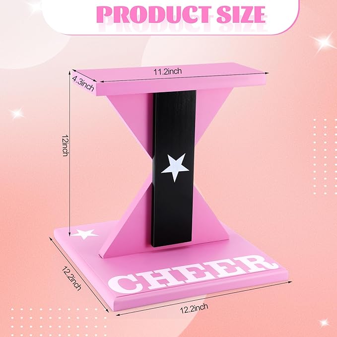 Chunful Cheerleading Balance Trainer 12.2 x 13.19 Inch Wood Wooden Cheer Stunt Training Stand Equipment Cheer Flyer Stand for Flexibility Core Strength and Coordination Training