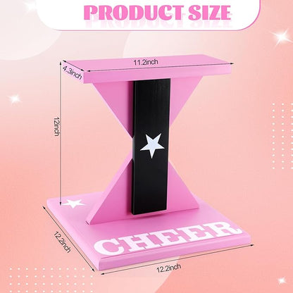Chunful Cheerleading Balance Trainer 12.2 x 13.19 Inch Wood Wooden Cheer Stunt Training Stand Equipment Cheer Flyer Stand for Flexibility Core Strength and Coordination Training
