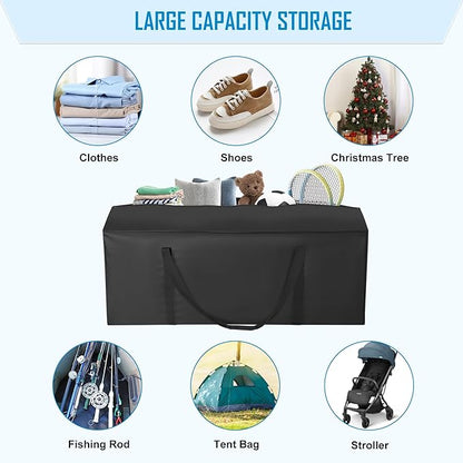 Sports Duffle Bag 47IN Extra Large Travel Duffel Luggage Bag with Upgrade 2-way Lockable Zippers, Durable & Water Resistant (47" Black)