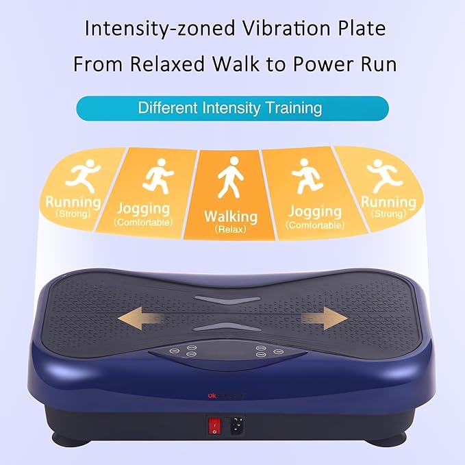Whole Body Vibration Plate Exercise Machine ??Power Vibrating Plate for Lymphatic Drainage Weight Loss, Shake Plate Exercise Platform with Touch Screen & Resistance Bands, Equipment for Women Men