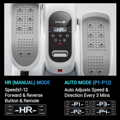 Under Desk Elliptical Machine, Ellipse Leg Exerciser for Seniors, Quiet & Portable Electric Seated Eclipse Exercise Training Machine with Remote, 12 Speeds & Mute Function, Manual & Auto Mode