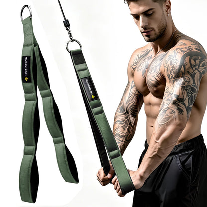 MANUEKLEAR 3 Grip Lengths in 1 Tricep Rope Cable Attachment with Ergonomic Handles, Greater ROM for