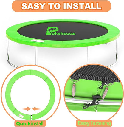Trampoline Pad 10ft 12ft 14ft 15ft 16ft Trampoline Replacement Safety Pad, Waterproof and Tear-Resistant Safety Spring Cover Round Frame Pad, Trampoline Pad Replacement