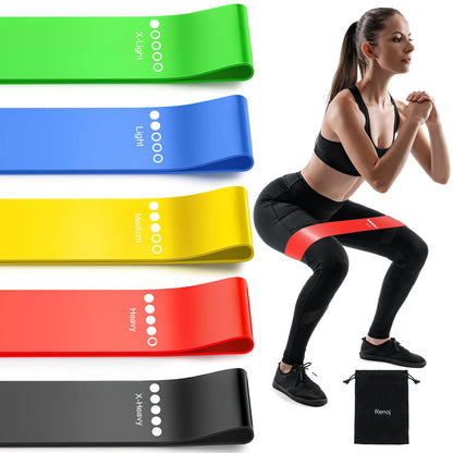 Resistance Bands for Working Out, 5-Pack Elastic Exercise Bands for Strength Training, Stretching