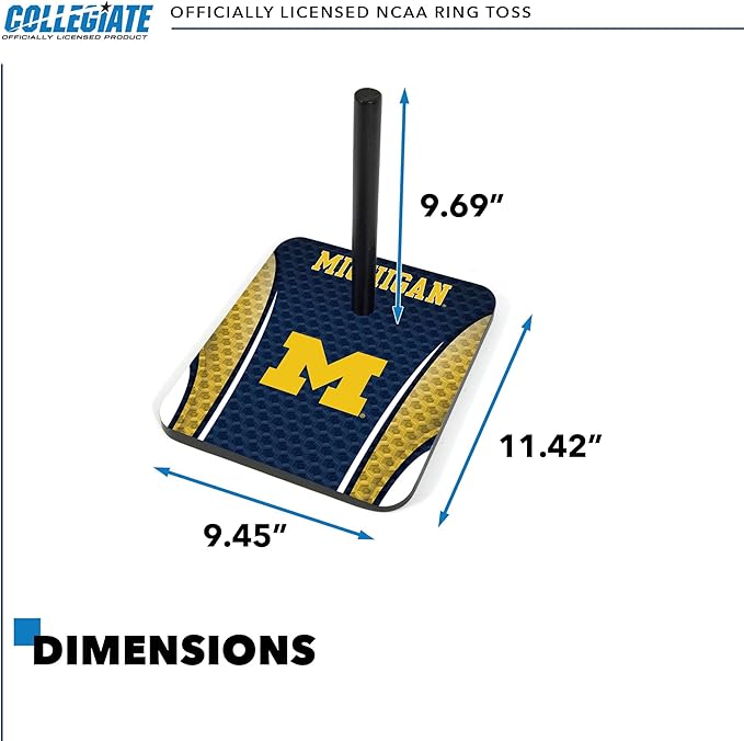Solid Wood College Quoits Set with Direct Print HD Team Graphics – Tailgate Ring Toss Game – Great Gift for Any NCAA Fan! Ring Toss Family Outdoor Games for The Beach
