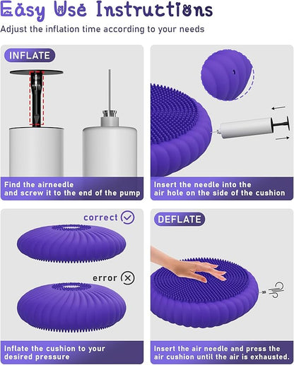 Wobble Cushion with Inflation Pump - Wobble Disk Balance Disc Wiggle Seat for Sensory Kids, Balance Pads