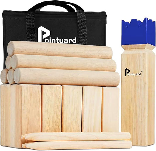 Pointyard Kubb Yard Game Set, Kubb Game Set with Carrying Bag - Wooden Toss Game Set for Outdoor