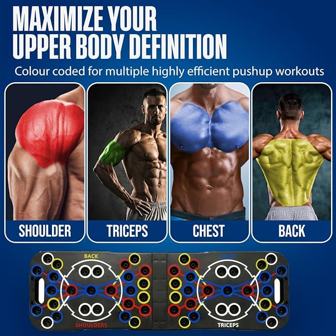 Push Up Board, Portable 25-In-1 Push up Board for Men, | Pilates Bar & Fitness Accessories with Resistance Bands & Ab Roller Wheel, Professional Strength Training Equipment For Man and Women