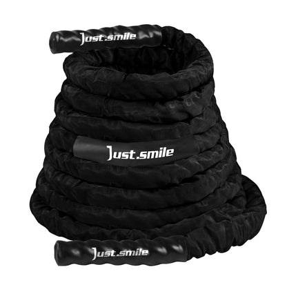 Just.smile Fitness Battle Rope, 30ft Length, 1.5"" Diameter, Battle Rope with Cloth Sleeve-Heavy