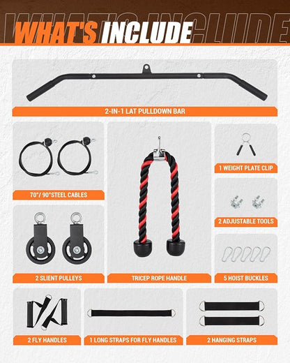 Smith Machine, Power Cage Squat Rack with Cable Crossover, Dual Pulley System, Pull-Up Bar, Home Gym Workout Equipment with Attachments for Strength Training and Weightlifting