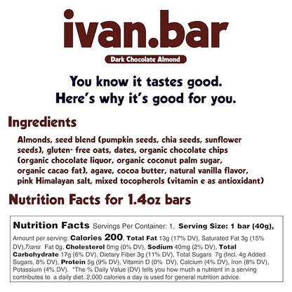 Protein Packed Energy Snack Bar | Provides Healthy Energy | Vegan, All Natural Ingredients | Soy, Dairy & Gluten Free (1.4 Ounce (Pack of 24 Bars), Chocolate)
