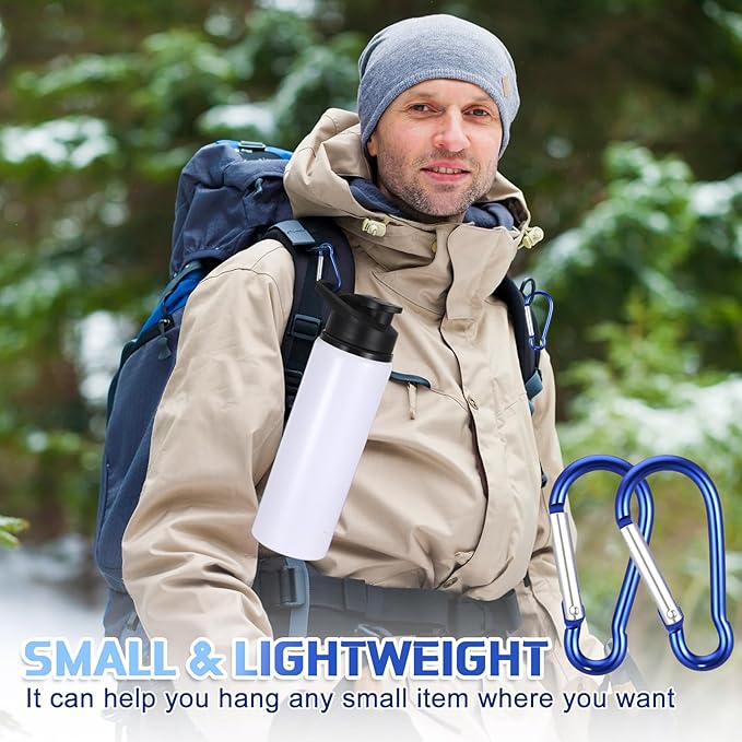 300 Pcs 2" Carabiner Bulk Spring Snap Hooks Bulk Aluminum Alloy Clip Keychain for Hanging Camping Hiking Traveling Fishing Outdoor Activities