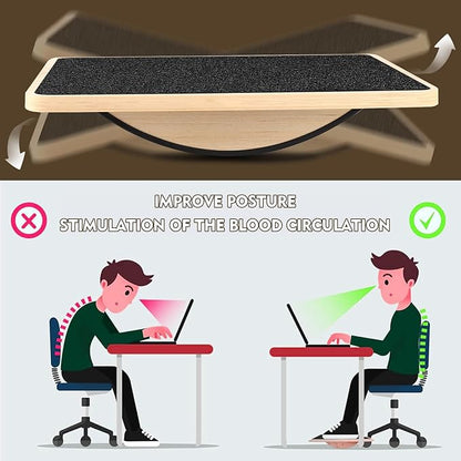 Balance Board for Adults-Anti-Slip Wobble Slant Board for Physical Therapy,Office Balance Beam,Core Strength Trainer-Wooden Rocker Board