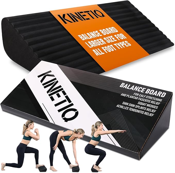 Plantar Fasciitis Relief Foot And Calf Stretcher - Ankle Strengthener, Achilles Tendonitis Relief, Calf Roller, Incline Board for Calf Stretching, Foot Rocker, Rocking Slant Board, Ankle Rehab