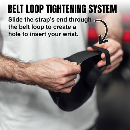 TuffWraps 16" Wrist Straps for Gym - No Thumb Loops - Powerlifting, Weightlifting, and Bench Press