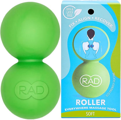 RAD Soft Peanut Massage Ball ??Low Density Yoga Deep Tissue Roller Ball ??Myofascial Release for Back, Neck, Feet, Psoas & Spine ??Suboccipital & Thoracic Trigger Point Therapy