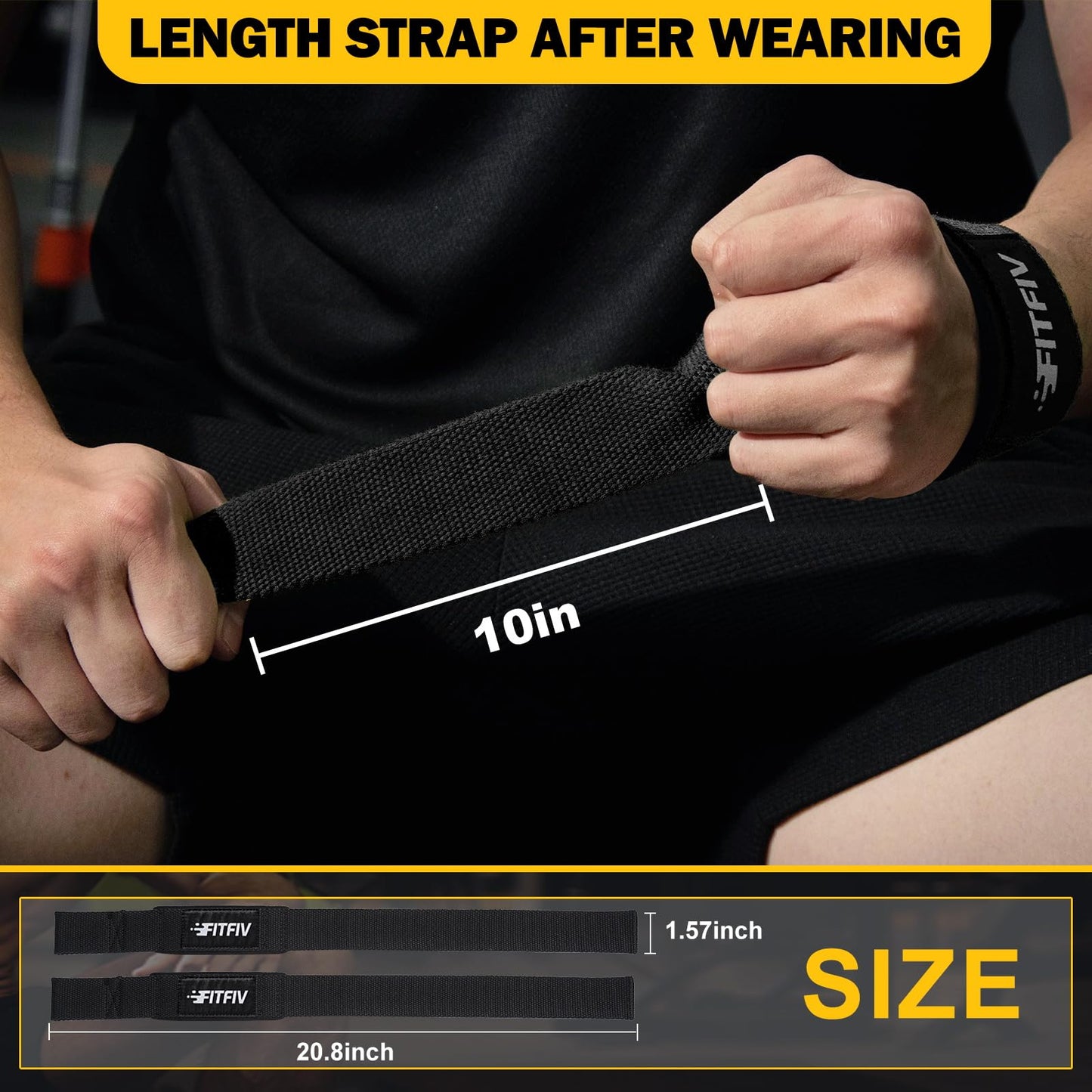 FITFIV Lifting Straps for Weightlifting, Padded Wrist Straps for Gym