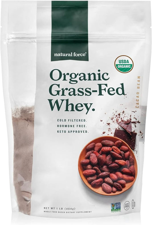 Natural Force Whey Protein Powder ??Chocolate ??Grass Fed Organic, Pure, Keto & Paleo Friendly, Low