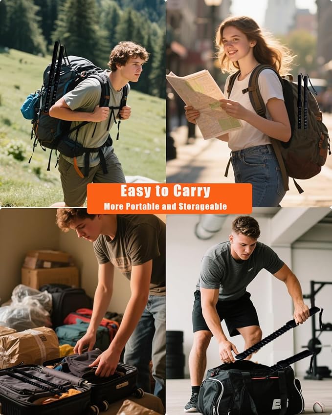 Basan Ropeless Battle Rope for Home Gym,Heave Duty Home Gym cordless Battle Rope for Advanced Fitness Training, Low-Impact Cardio Training Durable Core Strength Arm Muscle Builder Ropes