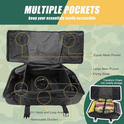 55L Large Travel Gym Duffle Bag Military Tactical Backpack, Army Pack 3 Day Bug Out Bag Rucksack for Outdoor Sport Hiking Camping with Molle System, Black