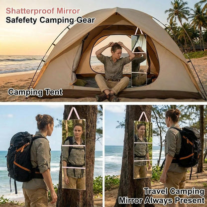SAFEE MRROR Foldable Full Length Travel Mirror, (48in x 12in) Portable Shatterproof Hanging