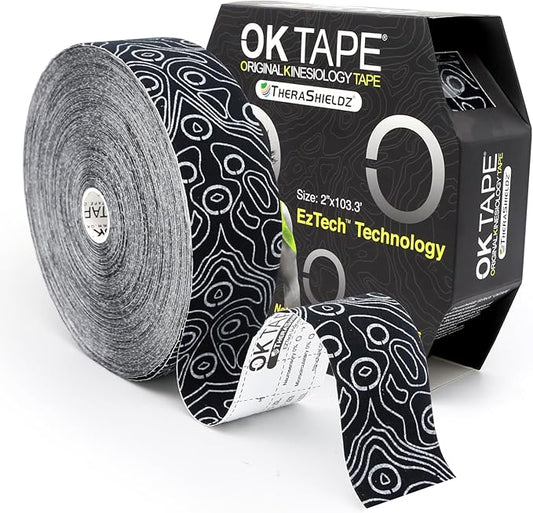 OK TAPE Kinesiology Tape Bulk 103Feet, Pro Adhesive, Water-Resistant k Tape, Elastic Athletic Tape