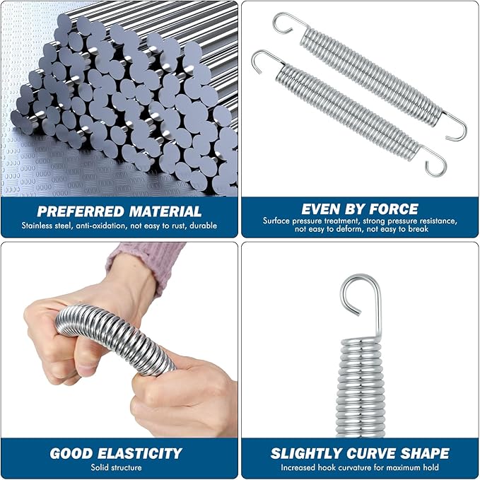 Tudomro Trampoline Springs Replacement - Heavy Duty Stainless Steel Weather Resistant Metal Trampoline Pulling Tool Accessories