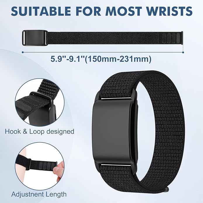 Nylon Sport Loop Wristband Compatible with Whoop 4.0 for Women Men, Soft Adjustable Breathable Replacement Bands for Whoop 3.0/4.0 Durable Sleep, Wearable Health, Fitness & Activity Tracker