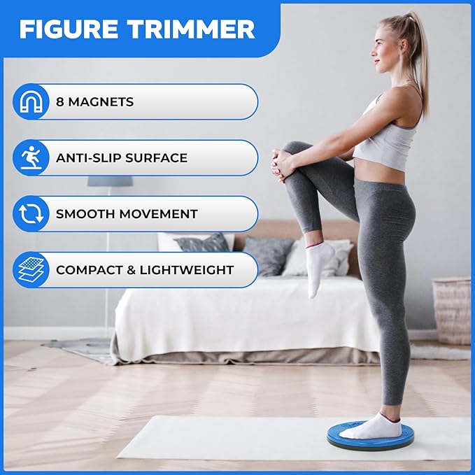 Daiwa Felicity Figure Trimmer Ab Twister Board - Waist Twister Machine for Core & Abs Exercise - Waist Twisting Fitness Tool, Dizzy Disc Twist Board for Slimming Workout with 8 Magnets Reflexology