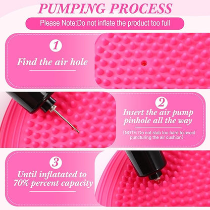 Libima 4 Pcs Wiggle Seat Inflated Wobble Cushion for Sensory Kid 13 Inches Balance Disc Flexible Seating for Classroom Sensory Pad for Chair Wiggle Cushion with Needle Pump