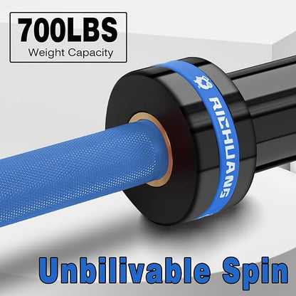 7ft Olympic Barbell, Weightlifting Barbell 28mm 45lb - 500/700/1000lbs Capacity with Smooth Spinning Sleeves, Olympic Bar Fits 2" Olympic Plates, for Snatch Clean Jerk - Home Gym Training