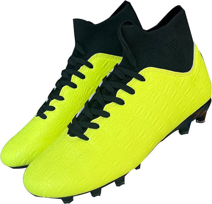 Soccer Cleats High-Top Outdoor Non-Slip Football Shoes Protection Lightweight for Firm Ground Training Breathable Fit (Size 6-13)