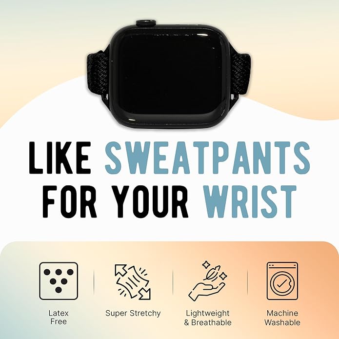 Braxley Bands - Organic Cotton Watch Bands For Women and Men, Compatible With All Apple Watch Sizes and Series - Washable, Sweat-Absorbent, Breathable Fit, Elastic Smart Watch Bands