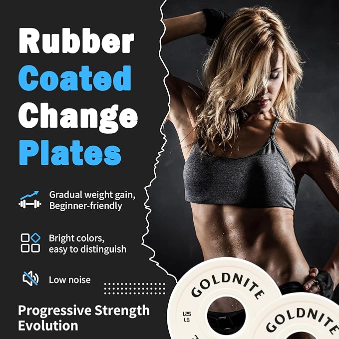 Change Plates Set 1.25LB 2.5LB 5LB Set Fractional Weight Plate Olympic Bumper Plates for Cross Training Steel Insert Strength Training Weight Plates