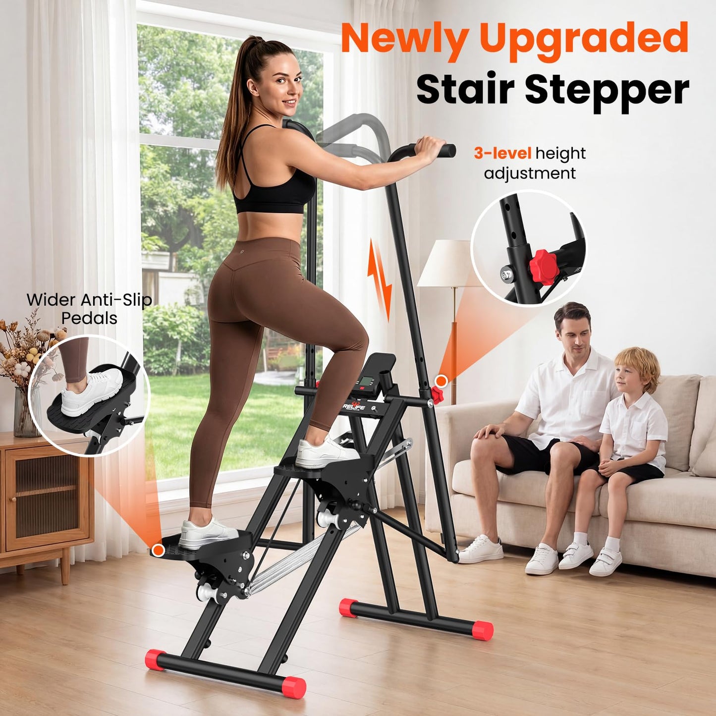 Relife Stair Stepper for Home Gym Exercise,New Version Stair Climber