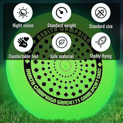 175g Professional Sports Flying Disc for Ultimate & Casual Play, Glow-in-The-Dark Competition Grade Throwing Disc, Diamond/Hurricane Pattern, Perfect for Ultimate Sport, Outdoor Fun and Fitness