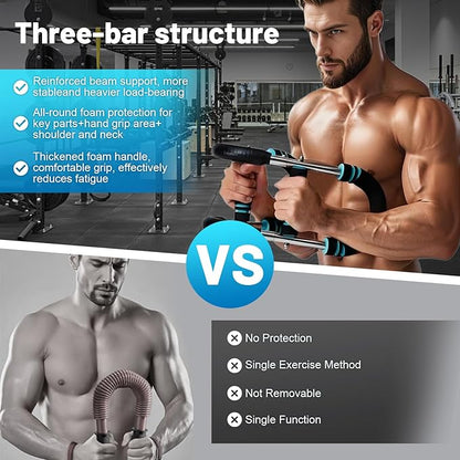 Twister Arm & Chest Trainer - Adjustable 3 Resistance Levels (0-132lbs), Detachable Strength Training Equipment for Home Gym, Men & Women