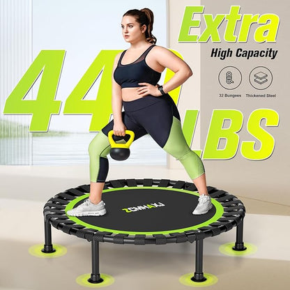 Foldable Mini Trampoline, 40"/48" Rebounder Trampoline for Adults & Kids, 440lbs Capacity Indoor Fitness Workout Exercise Equipment