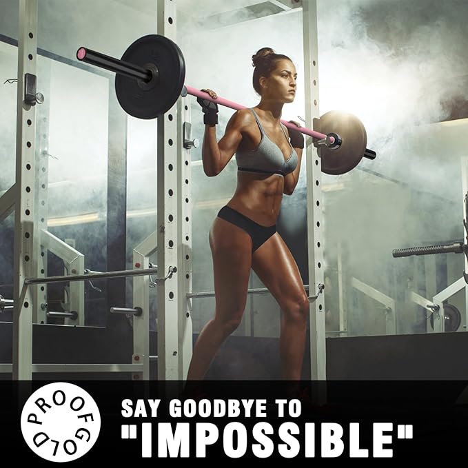 PROOFGOLD 6.6ft/7ft Olympic Barbell Bar 35Lb(15kg)/45LB(20kg) Barbell,Bench Press Bar for Squats and Deadlifts,Olympic Weight Bar for Home Gym,Womens Mens barbell(2inch),500LB/700LB/1000LB