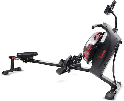 Sunny Health & Fitness Elite Water Rowing Machine with High Dynamic Resistance Vertical Tank, Low-Impact Full-Body Workout and Optional Free SunnyFit App Connectivity