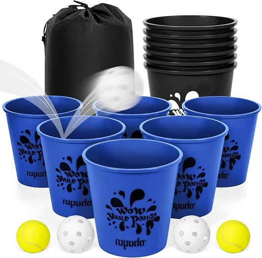 ropoda Giant Yard Pong,Yard Games with Durable Buckets and Balls, Outdoor Game with Carry Bag for