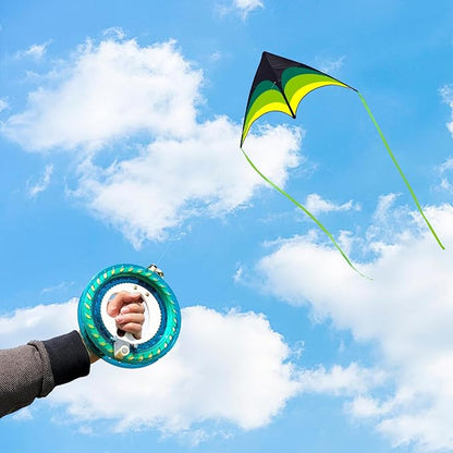 Mint's Colorful Life 60'' Delta Kite With 7.1in Reel Winder, Easy Flying & String Spool for Kids & Adults, Best Beach Set for Beginners