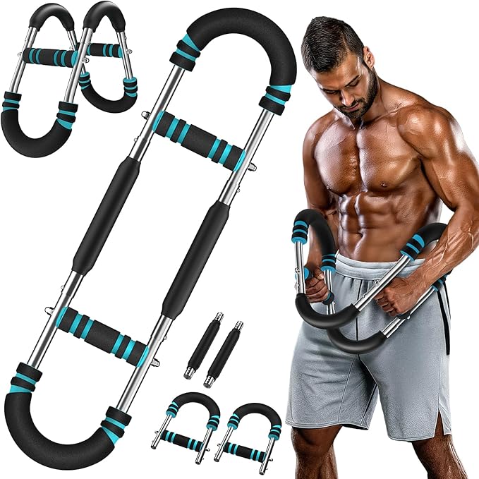 Twister Arm Trainer, 60-100lb Adjustable Chest Workout Bar, Power Twister Arm Trainer for Men, Chest Workout Equipment, Forearm Strengthener Arm Trainer