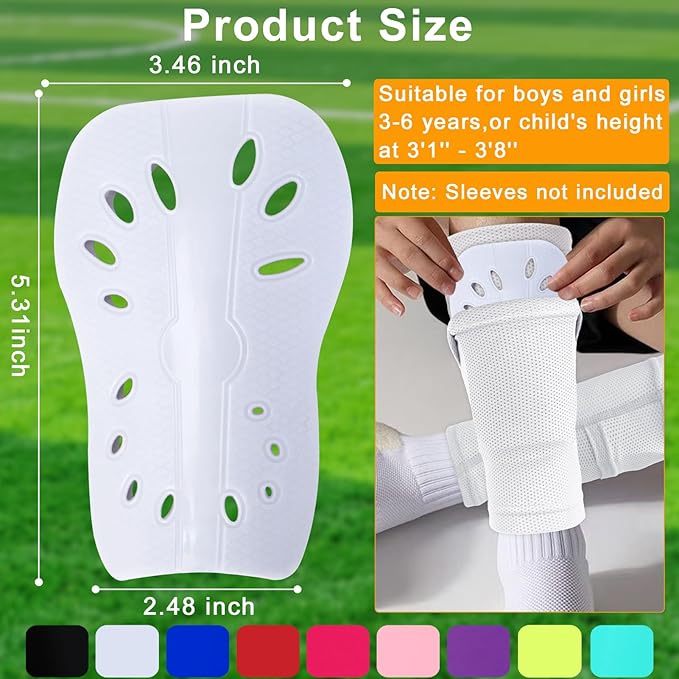 2 Pairs Shin Guards Soccer for Kids,Shin Pads Extra Lightweight Breathable Slide in Shin Guard for Football Training Match Outdoor Activities Protective Slip-in Shin Guards for Boys Girls