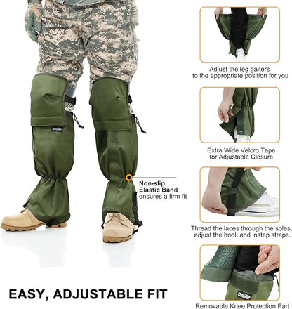 MDSTOP Adjustable Leg Gaiters, Waterproof Leg Guards for Men & Women, Snow Boot Gaiters, Lawn Care Leg Protection, for Hunting, Hiking, Fishing, Skiing, Climbing, Garden and Farm Working