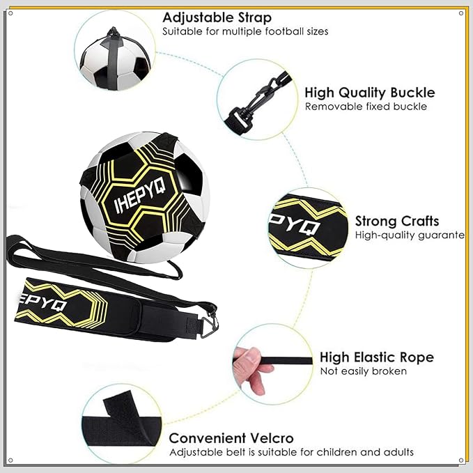 Soccer Agility Training Equipment Set, 12 Rung 20Ft Agility Ladder, 12 Disc Cones, 4 Steel Stakes, Solo Soccer Trainer, Jump Rope - Speed Training Equipment for Soccer Football Basketball