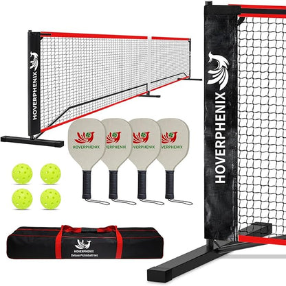 Pickleball Net for Driveway, Portable Pickleball Net System with Regualtion Size 22FT Pickle Ball Net, Outdoor Pickleballs, Carry Bag, Weather Resistant Metal Frame