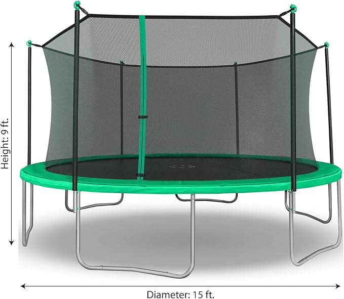 Sportspower Outdoor Trampoline with Safety Enclosure Net, 15FT