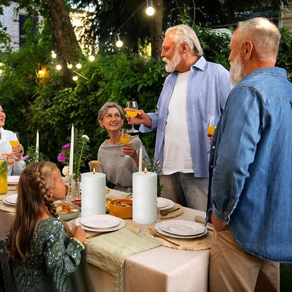 3 Packs Dripless 2.8x6 Inch White Pillar Candles, Unscented Large Wax Cylinder Column Candles for Power Outages Emergency Party Backyard Gathering - 70 Hour Burn Time