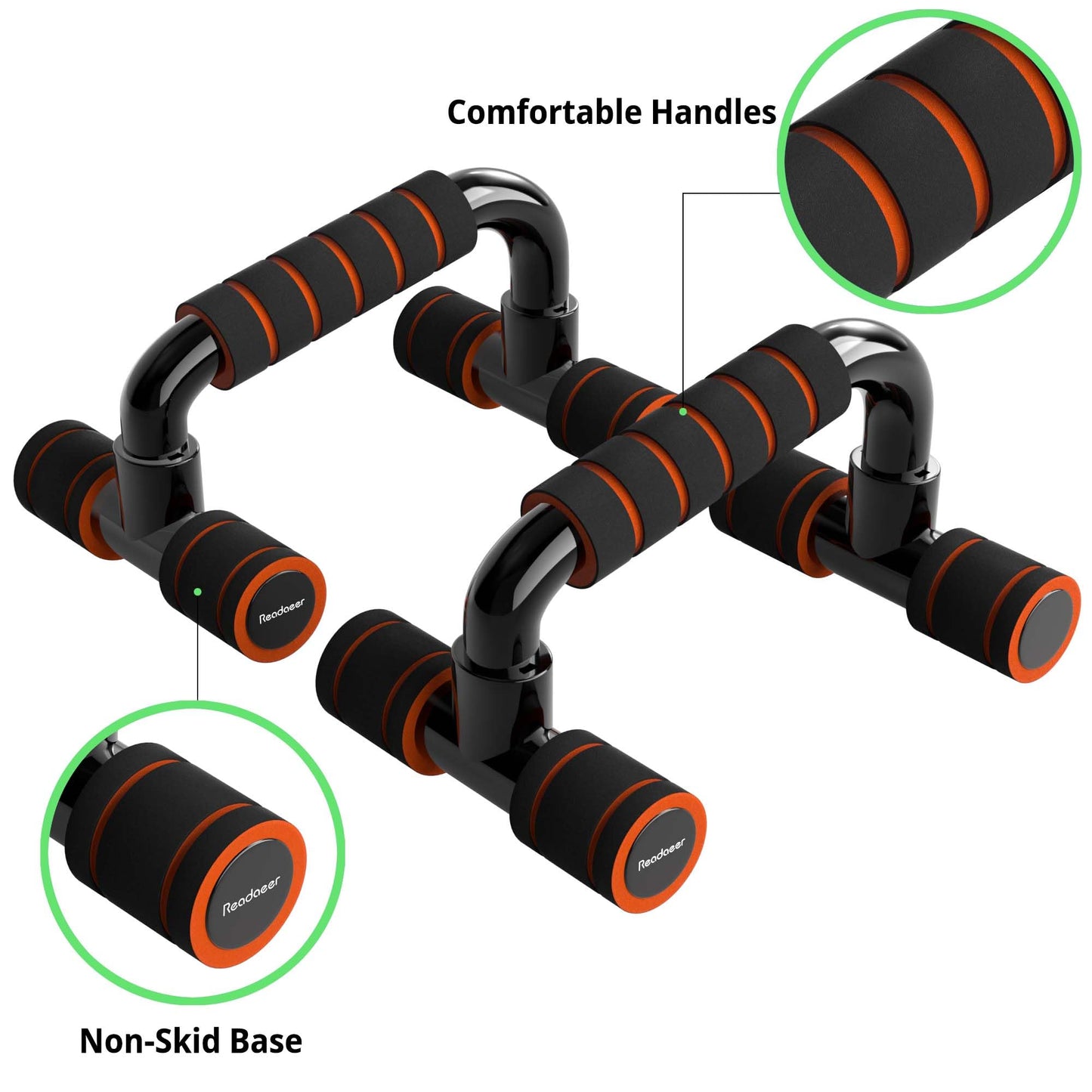 Readaeer Push Up Bars Gym Exercise Equipment Fitness 1 Pair Pushup Handles with Cushioned Foam Grip